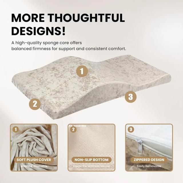 Topper de Espuma para Cama de Cílios Alta Densidade Ergonômico Curvado