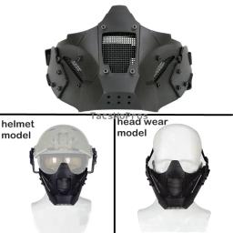 Airsoft meia máscara facial respirável malha de aço proteção paintball máscaras faciais combate tático wargame capacete máscara para capacete rápido - Image 4