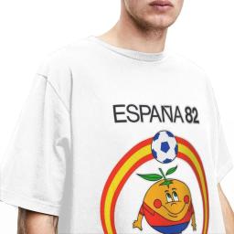Camiseta de futebol espanhol 82 masculino, roupas de algodão puro, manga curta, T-shirt gola O, plus size, vintage - Image 3