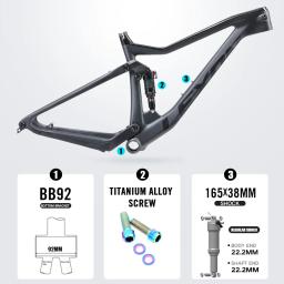 LEXON TACTIC Full Carbon MTB Quadro Suspensão de carbono Boost 148mm 29er Mountain Bike Cross Country DNM ROCKSHOX para bicicleta - Image 4