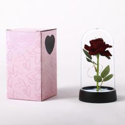 Rosas preservadas para mulheres, rosa galáxia de vidro, luz LED, flor artificial, presente de aniversário para menina, 1pc - Image 3