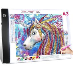 Almofada de luz LED para pintura diamante, Artcraft Tracing Box, placa digital, desenho Tablet, A3 - Image 2