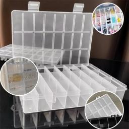 Compartimento De Plástico Caixa De Armazenamento, Talão E Parafuso Recipiente, Estojo De Armazenamento Em Casa, Organizador De Exibição, Jóias E Brinco Caixa, 24 Grades - Image 5