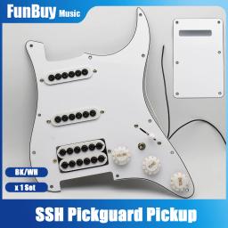 SSH-guarda-chuva tipo carregado Prewired Pickguard, Tom Volume Control com backplate de guitarra para guitarra ST, branco e preto - Image 1