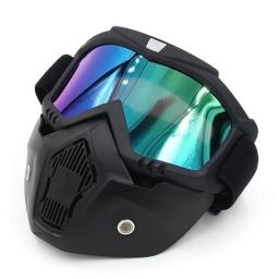 Máscara de airsoft tático com óculos destacáveis, ventilador anti-nevoeiro, proteção de paintball, máscara facial completa, tiro máscaras CS - Image 1