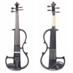 Violino elétrico 4/4 violino silencioso elétrico tamanho completo fretboard fingerboard ponte queixo resto tailpiece ponte cordas caso conjunto - Image 5