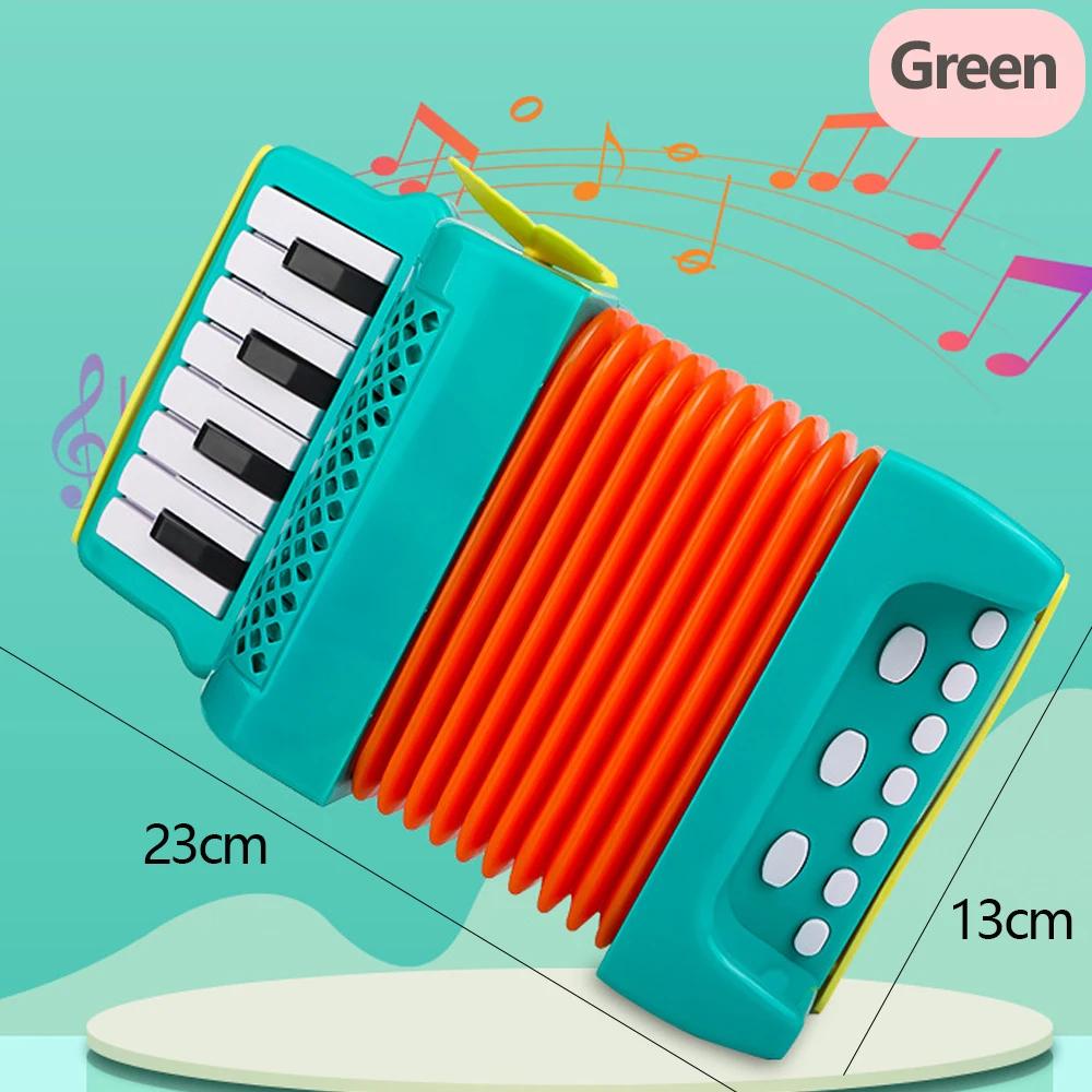 Acordeão de brinquedo para crianças, instrumento musical, brinquedos educativos, presentes para crianças, iniciantes, meninos, meninas, 8 graves, 10 teclas - Image 1