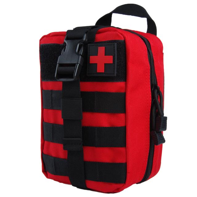 Kit de Primeiros Socorros Tático para Sobrevivência em Viagens e Acampamentos com Recipiente À Prova d'Água e Cinto Prático para Escalada ao Ar Livre
