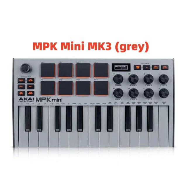 Teclado AKAI MPK Mini MK3 com Pads Retroiluminados, 25 Teclas e 8 Botões para Produção Musical