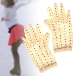 Luvas de Treinamento De Patinação No Gelo figura Patinação Luvas de casamento Requintados Mostrar Luvas Adulto Criança Brilhante Rhinestone Para A Competição - Image 1