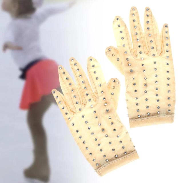 Luvas Brilhantes de Treinamento e Competição para Patinação no Gelo - Elegância para Adultos e Crianças