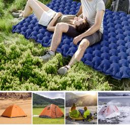Acampamento ao ar livre colchão inflável duplo cama de dormir ao ar livre almofada de viagem dobrável ultraleve almofada mat moistureproof - Image 3