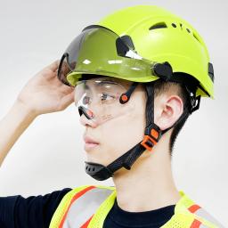 Capacete de segurança de construção com viseira, construído em óculos para engenheiro, chapéu ABS, boné de trabalho industrial, proteção de cabeça masculina - Image 2