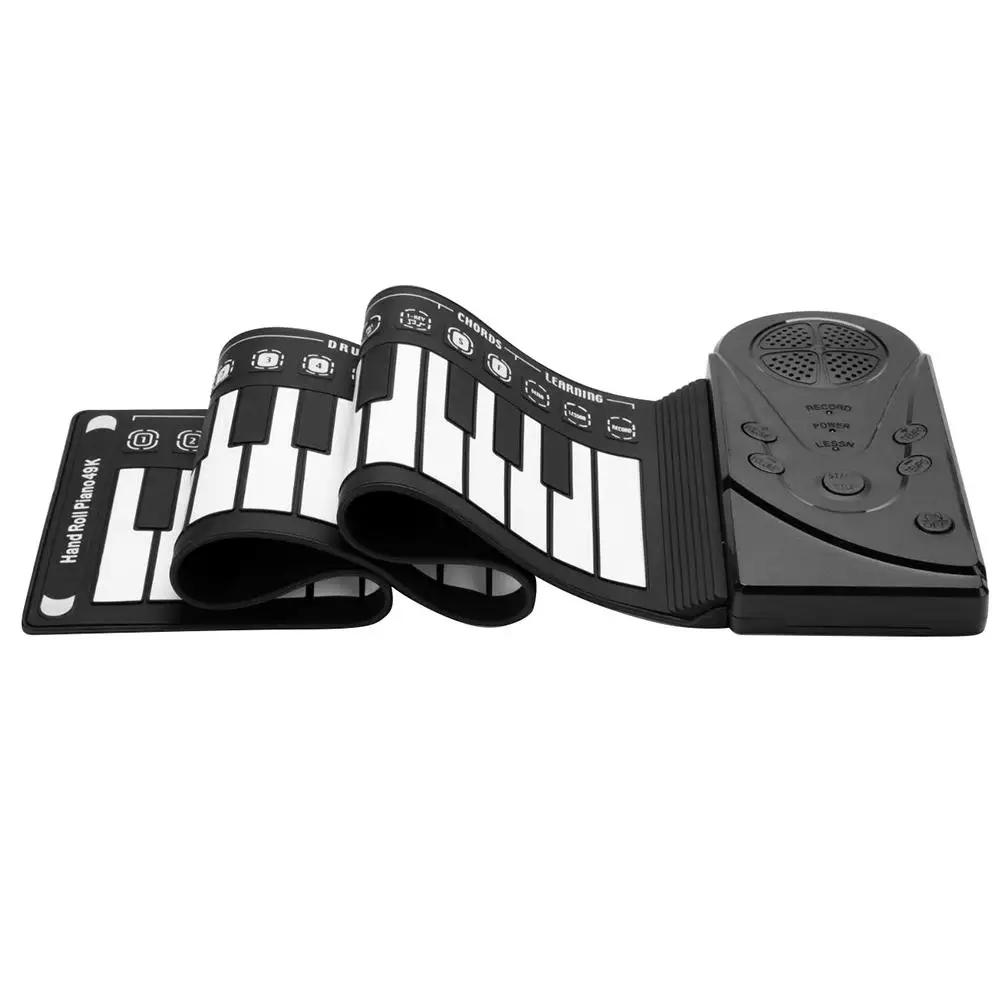 Flexível Roll Up Piano Eletrônico, 49 Teclas, MIDI Out, Hand Roll Piano, Compatível com Bluetooth, Fone de Ouvido para Amantes de Música, Iniciantes - Image 1