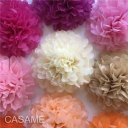 Guirlanda De Pompom De Papel De Tecido, Rústico, Decoração De Festa De Casamento, Chuveiro De Noiva, Baby Shower, 10cm, 15cm, 5Pcs, Atacado - Image 5
