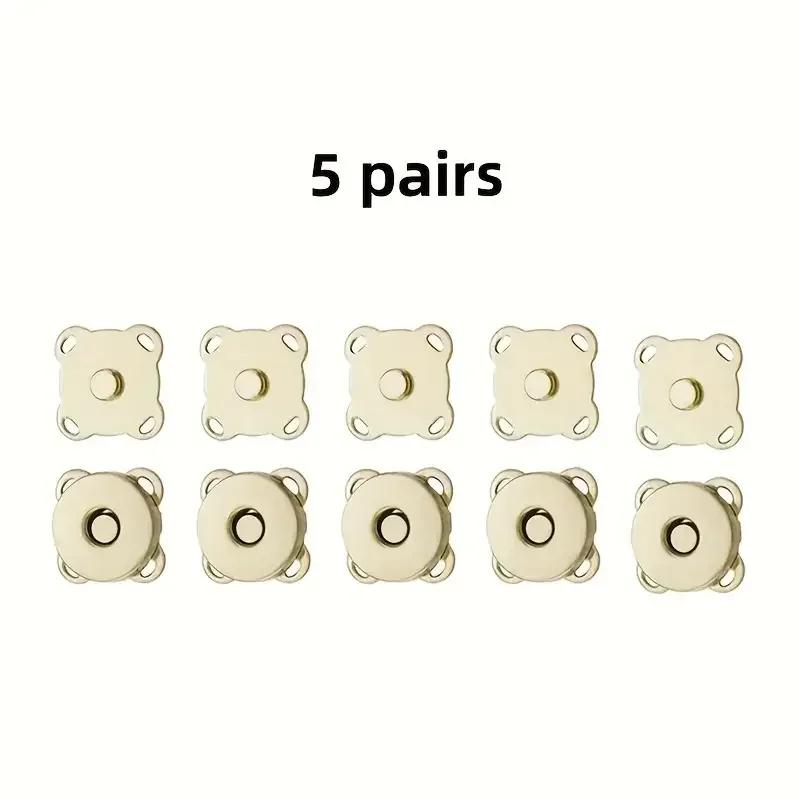 Prendedores de pressão magnéticos quadrados, fechos botão, bolsa, bolsa, carteira, artesanato, sacos, peças, acessórios, escolher a cor, 11mm, 15mm, 19mm, 5 conjuntos, 8 conjuntos - Image 1