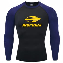 Homens apertados manga longa mergulho camisetas, natação Rash Guard Swimwear, proteção UV Surf Vestuário, Beach Floatsuit Tops - Image 2