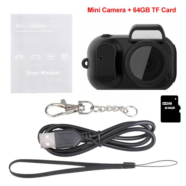 Mini Câmera HD Portátil com Tela para Esportes ao Ar Livre, Filmadora Vintage, Gravador de Vídeo 1080P, Suporte para Cartão TF de 128G