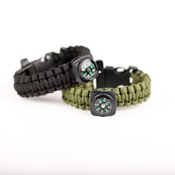 Pulseira de sobrevivência, pulseira, apito, bússola de emergência, ferramentas ao ar livre para camping e caminhadas - Image 2