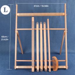 Tear de madeira criativo adulto fio de tricô máquina mão diy fazendo iarge máquina têxtil cachecol tapeçaria tecelagem artesanato ferramenta - Image 3