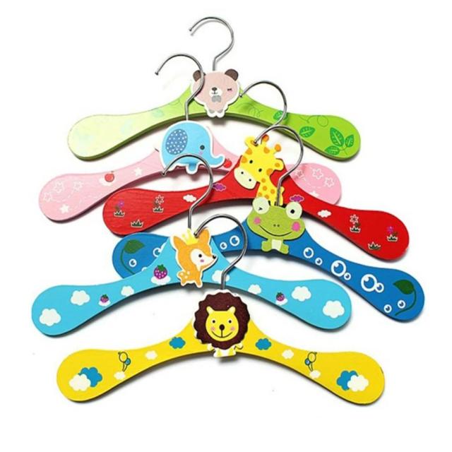 Cabide de Madeira Pequeno para Roupas de Pets com Estampa de Desenho Animado - 1 Unidade