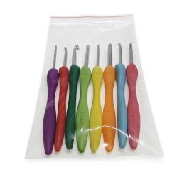 Agulhas de alumínio com borracha macia Grip, Crochet Hook, alças almofadadas, tricô colorido, 2.5-6.0mm, 8 PCs/Set - Image 4