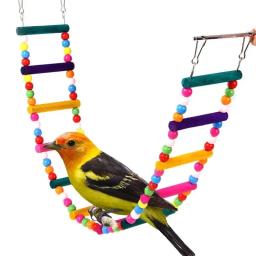 Swing Chewing Training Toys Set para Papagaio Pequeno, Rede Pendurada, Gaiola de Sino, Brinquedos de Perch com Escada, Pet Supplies, 1Pc - Image 2
