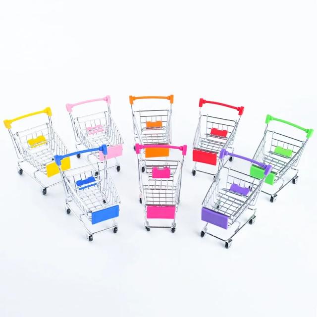Mini carrinho de compras colorido para pássaros - Acessório divertido para gaiolas de papagaios e treinamento de aves - 1 unidade