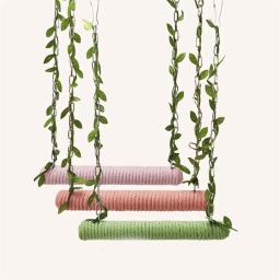 Gaiola para animais estimação, suporte para poleiro, balanço, papagaios, brinquedo pendurado, gaiola corda - Image 3