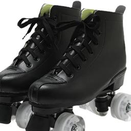 Sapatos de patins unissex, couro microfibra, borracha PU, 4 rodas, patinação deslizante, treinamento esportivo, homens e mulheres adultos - Image 6