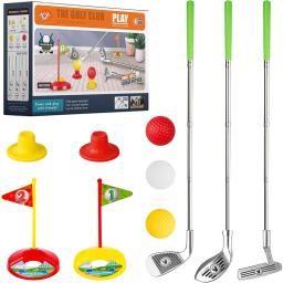 1 conjunto de clube de golfe das crianças conjunto esportes ao ar livre brinquedos jogos esportivos competitivos indoor interativo retrátil clube de golfe conjunto brinquedos - Image 1