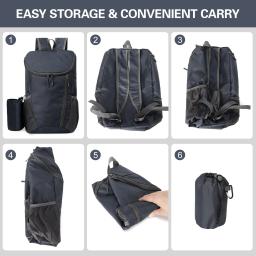 Mochila Repelente de Água Dobrável, Bolsa Leve para Ciclismo, Camping, Escalada, Caminhadas, Viajar, Escolar, 20l - Image 6