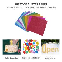 100 Pcs Papel Glitter Cor Papel Cardstock Artesanato Folhas De Presente De Natal Papel Shimmer Cardstock Papel Glitter Cardstock - Image 2