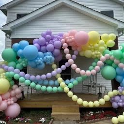 10/50 pçs link balões macaron colorido látex ar 6/12 polegada cauda ligação balões para o natal casamento festa de aniversário decoração - Image 5