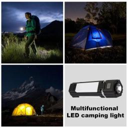 Recarregável Outdoor Camping Light, Tent Lamp, portátil, lanterna dobrável, banco de potência de emergência, trabalho Floodlight - Image 6