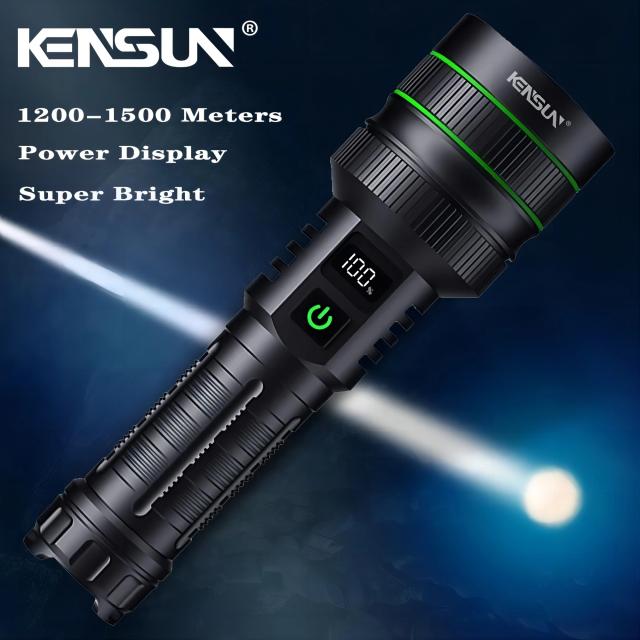 Mais poderosa lanterna led de tiro longo com zoom tocha de acampamento embutida 26650 bateria lanterna tática de alta potência para ao ar livre