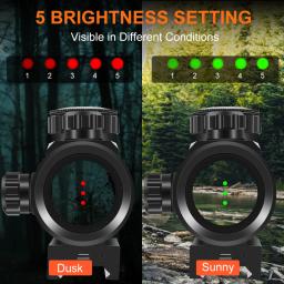 Red Green Dot Sight Riflescope, 3-Point, Visão Besta, Caça Óptica, Reflex, Rifle, Shotgun, Âmbito Arco Composto - Image 4