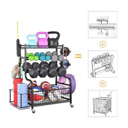 Rack De Armazenamento De Equipamentos De Ginástica, Equipamento De Treino, Organizador De Armazenamento Para Bolas, Halteres, Rolo De Espuma, Tapetes De Ioga, Kettlebells, Heavy Duty - Image 4