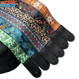 Correia de guitarra impressa ajustável, alça de ombro estilo étnico para guitarra acústica, ukulele, instrumento baixo, acessórios, novo - Image 2