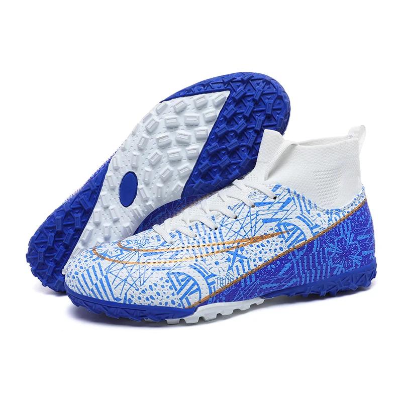 Tamanho 35-45 homens meninos sapatos de futebol botas de tornozelo alto crianças chuteiras treinamento esporte tênis sapatos de futebol - Image 1