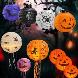 Halloween Lanternas De Papel Para Decorações De Festa, Abóbora Aranha Bat Esqueleto, Fontes De Interior E Exterior, 1PC - Image 1