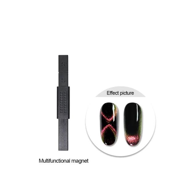 Esmalte Magnético Vermelho e Verde com Glitter Clou Beaute para Unhas de Gel com Efeito Olho de Gato - Semi Permanente e Soak Off UV LED