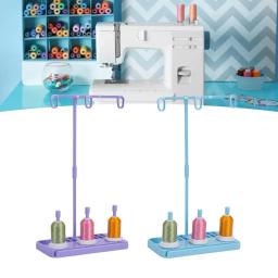 Cremalheira de linha de costura durável fácil de usar suporte de linha três carretel bordado suporte de linha rack de uso doméstico - Image 2