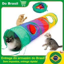 Túnel para gatos Brinquedos dobráveis para gatos de estimação Treinamento de gatinhos Túnel de brinquedo divertido interativo Bored For Puppy Kitten Rabbit Play Tunnel Tube - Image 1