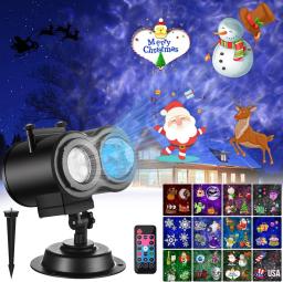 Hd efeitos projetor para halloween e natal decoração, projetor de luz ao ar livre, 2 em 1, com padrão em movimento, luz paisagem - Image 1
