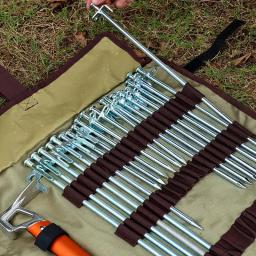 Outdoor Camping Ground Nail Hammer Kits, Estaca de barraca portátil, Saco de armazenamento Peg dobrável, Acessórios para barraca - Image 4