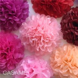 Pompons de Papel Decorativos para Casamento, Pom Poms, Flower Balls, Party Home Decor, Tecido, Aniversário, Natal, Decoração DIY, 25cm Diâmetro, 5Pcs - Image 5