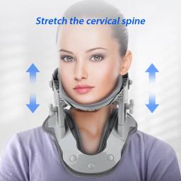 Suporte de pescoço para órtese Colar cervical ajustável Corretor de postura fixável Alinhamento da coluna vertebral de tração, cinta de alongamento - Image 2