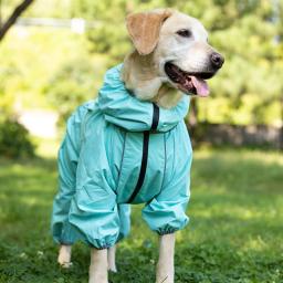 Casaco impermeável para cães grandes, Capa de chuva para cães, Casaco respirável macio, À prova de neve, Windproof, Pet Safety, Casaco com pernas ao ar livre - Image 5