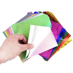 Quadrado Handmade Origami Papel, Papel Dobrável, Glitter Holográfico, Papel Cardstock, Scrapbooking DIY, Decoração Artesanal, 15cm, 50Pcs - Image 4